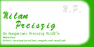 milan preiszig business card